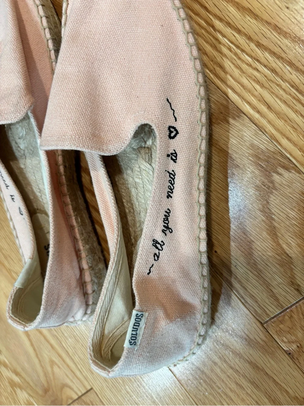 Soludos Pink Canvas Espadrille Slip-Ons